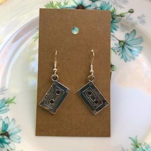 Dangly cassette tape earrings
